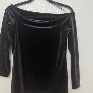 Sumptuous Velvet off the shoulder long sleeve top